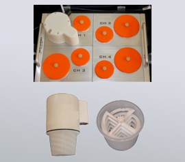Der Calmetrix Intramix-Mischer ermöglicht das präzise Mischen einer Probe direkt im Kalorimeter, um die wahre Wärme der Hydratation von frühen Reaktionen zu messen; verfügbar für alle Calmetrix I-Cal HPC Modelle