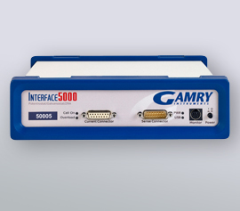 Gamry Interface 5000 Potentiostat/Galvanostat/ZRA für die Applikationen galvanische Beschichtungen (DC), elektrochemische Energiespeicherung und -umwandlung (PWR) sowie Halbleiter, Solarzellen und Sensoren (EIS) incl. schwebende Masse (galv. Trennung von der Schutzerdung)