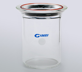 Glasgefäß (1l für ASTM G5, G59 oder G61) ohne Heiz-/Kühlmantel mit Silikon-Dichtring incl. PTFE Ummantelung