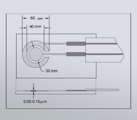 Aufbau der lithographische Ring Disk Elektrode mit Gold, Platin, Carbon Ring-Disk