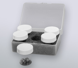 Zellaufschluss-Mühle SPEX 2010 Geno/Grinder® – Rack für 5 x 15ml Einzel-Tubes mit bereits mit je zwei 11mm Edelstahl-Mahlkugeln befüllten Gefäßen (Artikel-Nummer 2250), Einsatz von bis zu 4 bestückten Racks parallel möglich