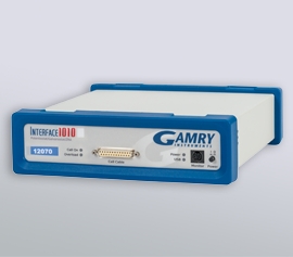 Gamry Interface 1010 Potentiostat/Galvanostat/ZRA für die Applikationen Korrosion, galvanische Beschichtungen (DC), elektrochemische Energiespeicherung und -umwandlung (PWR) sowie Halbleiter, Solarzellen und Sensoren (EIS) incl. schwebende Masse (galv. Trennung von der Schutzerdung)