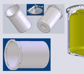 Die 14,5 Liter Edelstahlbehälter können als wiederverwendbarer Behälter verwendet werden oder dienen als Halter für kundenspezifische Behälteradapter
