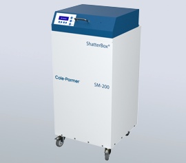 Scheiben-Schwingmühle Cole-Parmer SM-200 Shatterbox® mit geschlossenem Deckel, betriebsbereit